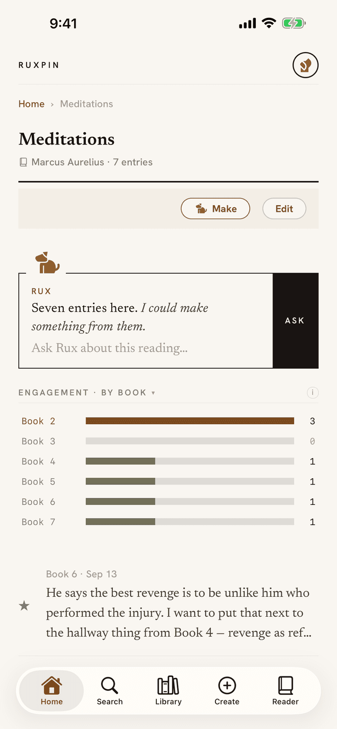 A source's page in Ruxpin with its engagement heatmap