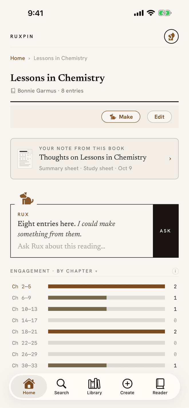 The book page with its heatmap