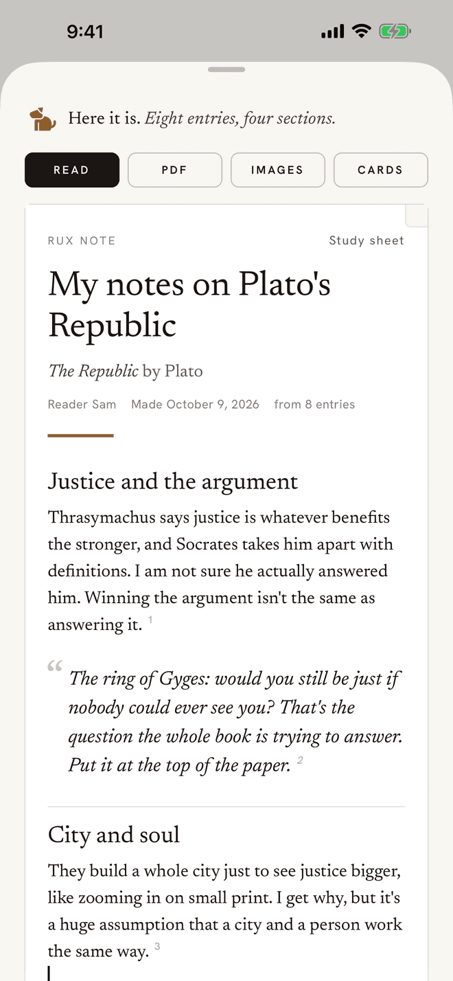 A Rux Note on The Republic