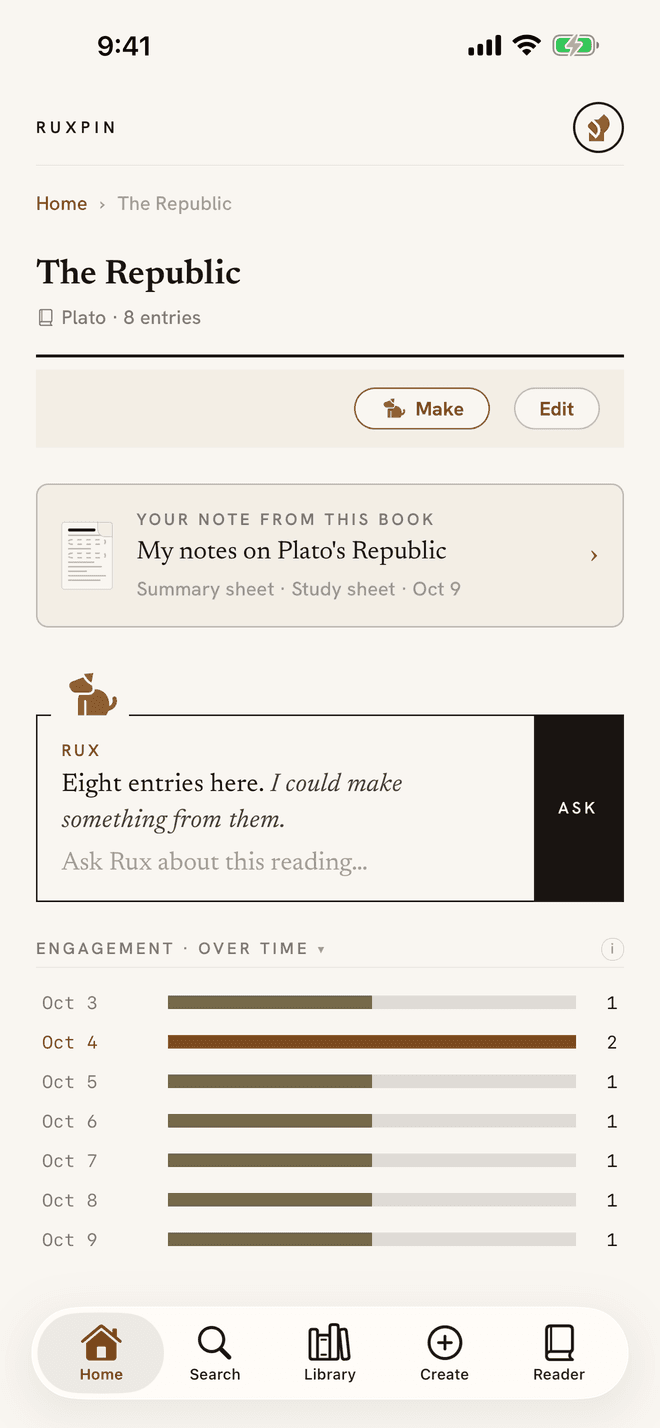 The book page with its heatmap